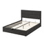 Lit plateforme queen rembourré avec rangement - Gris