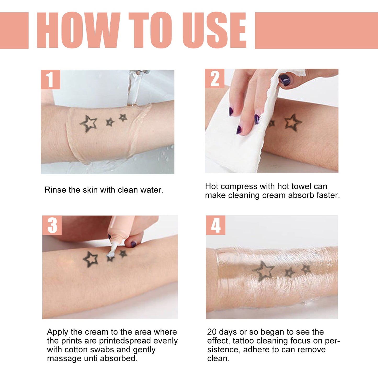 Print Remover, Plant Essence Tattoo Fade Fading Clean And Lighten Eyeliner Cleaning Cream - Korvel