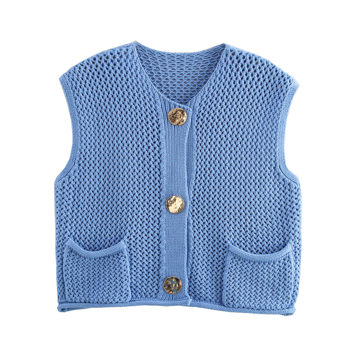 Versatile Crochet Hollow Vest in Solid Colors