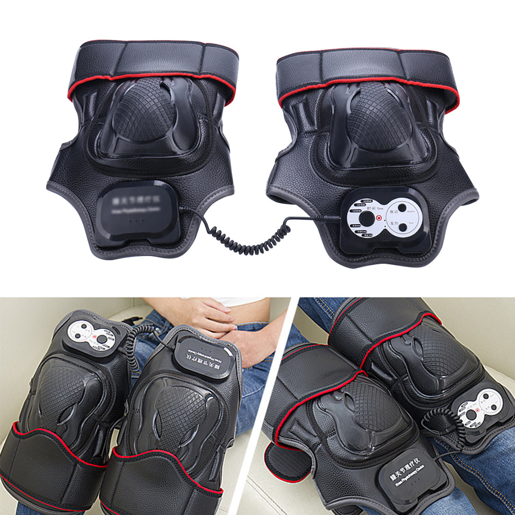 1 Pair Sports Gift Knee Joint Physiotherapy Portable Effective Heat Vibration Home Arthritis Pain Relief Timing Massager - Korvel