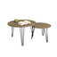 27.56'' Round Nesting Coffee Table Set of 2, Circular Nesting End Table Set  Sturdy Metal Base for Living Room, bedroom, Brown - Korvel