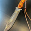 Exquisite Handmade Damascus Steel Bowie Knife with Unique Wood Handle & Leather Sheath - Korvel