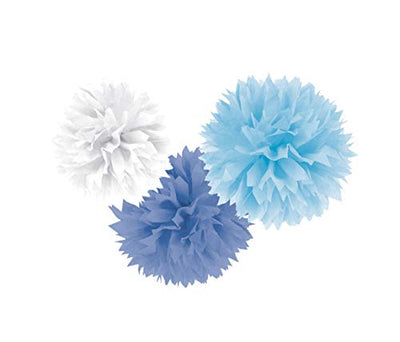 Amscan Fluffy Blue Baby Shower Hanging Decorations, 4 pc Set