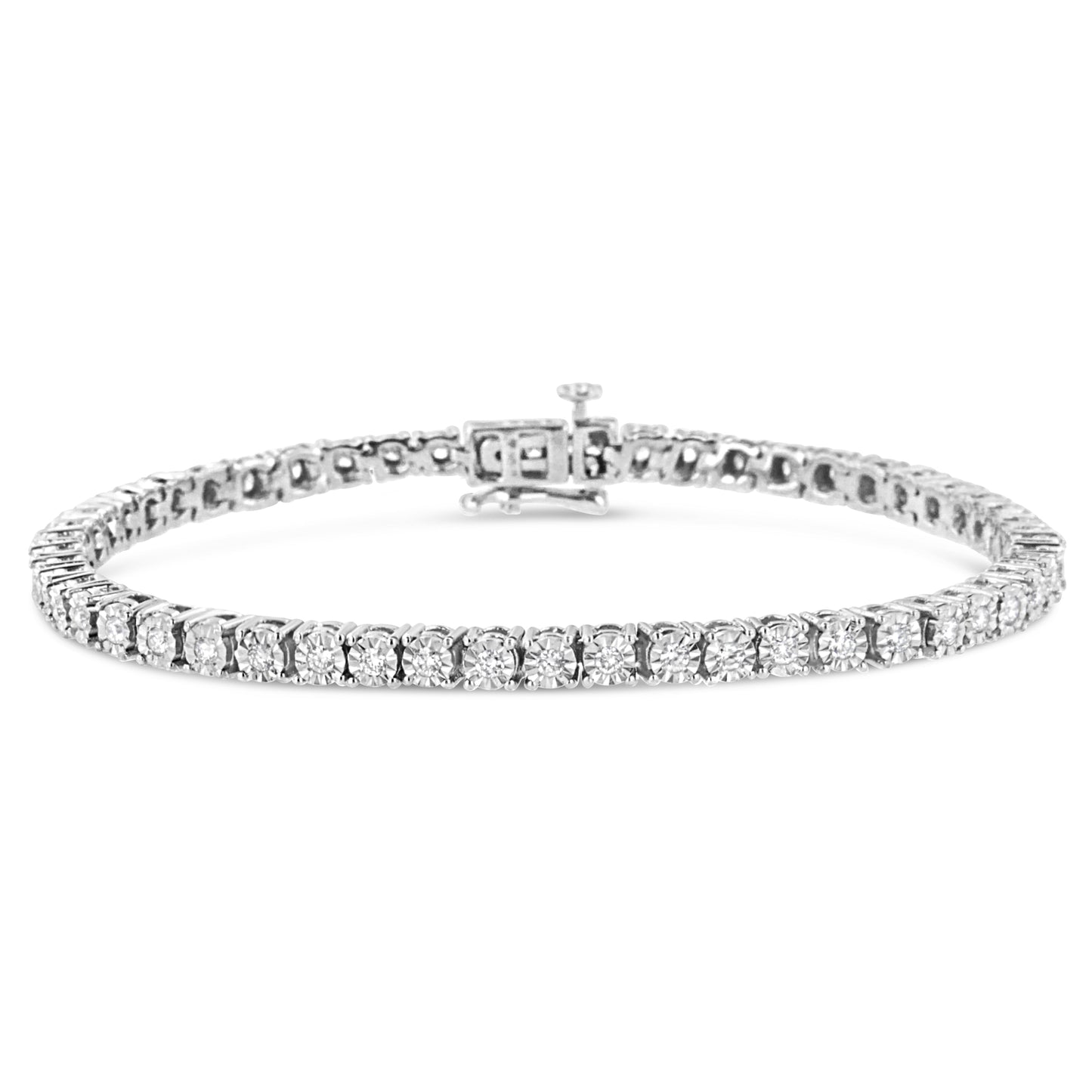 Bracelet de tennis en or blanc 14K avec diamants cultivés en laboratoire - 3,0 Cttw