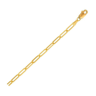 14K Yellow Gold Lite Paperclip Anklet - Elegant Design
