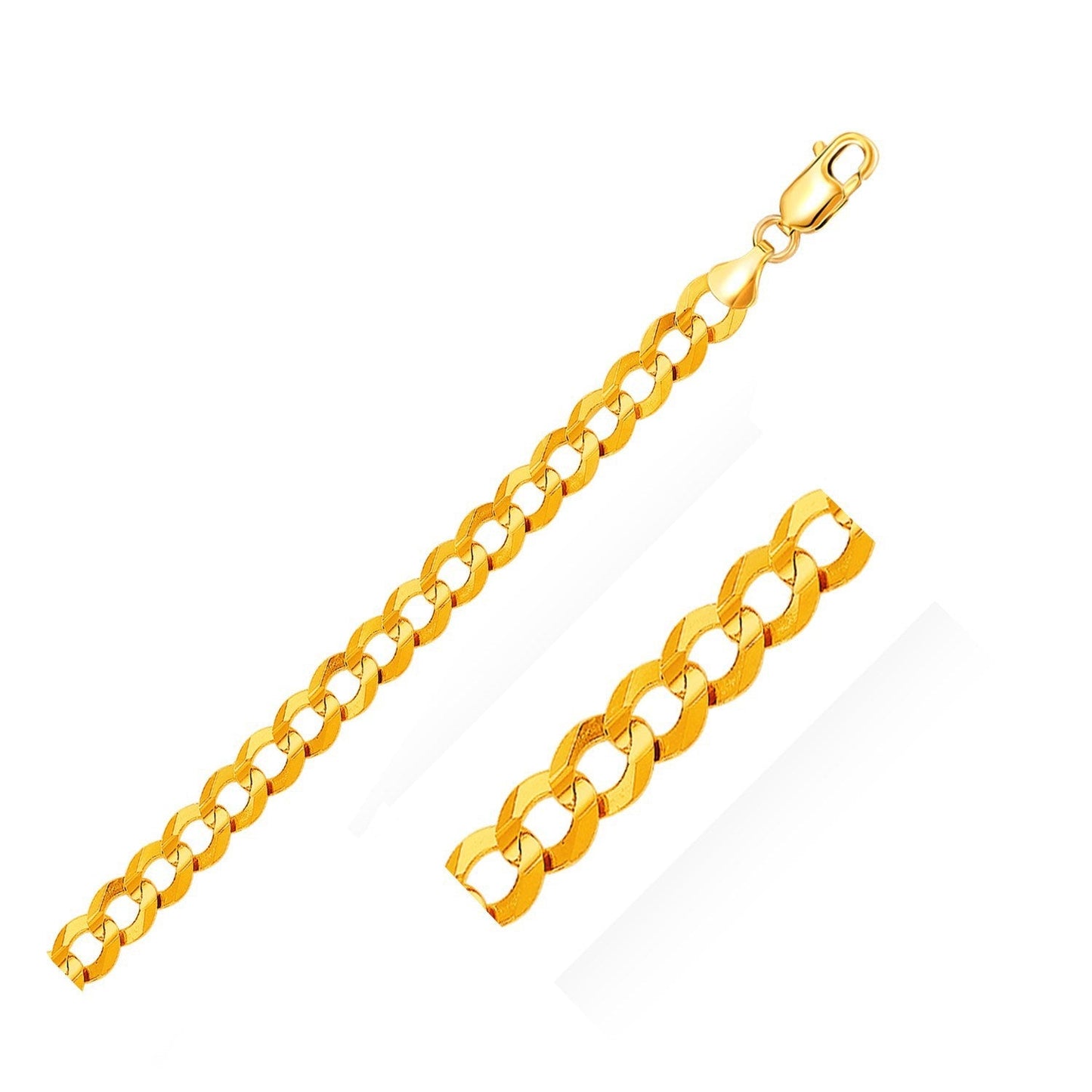 8.2mm 10k Yellow Gold Curb Chain Necklace