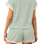 Striped Chic Plus Size Top & Shorts Set