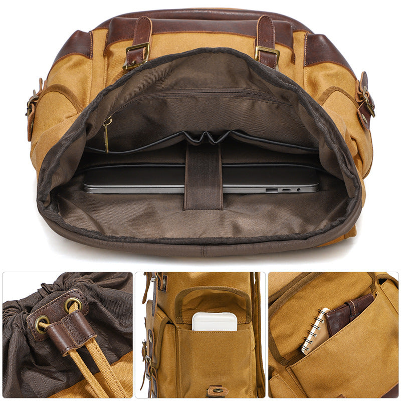 Mochila de Senderismo Vintage Impermeable de Gran Capacidad