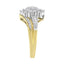 Anillo de Clúster de Diamantes en Forma de Marquesa de Oro Amarillo y Blanco de 10K - Talla 7