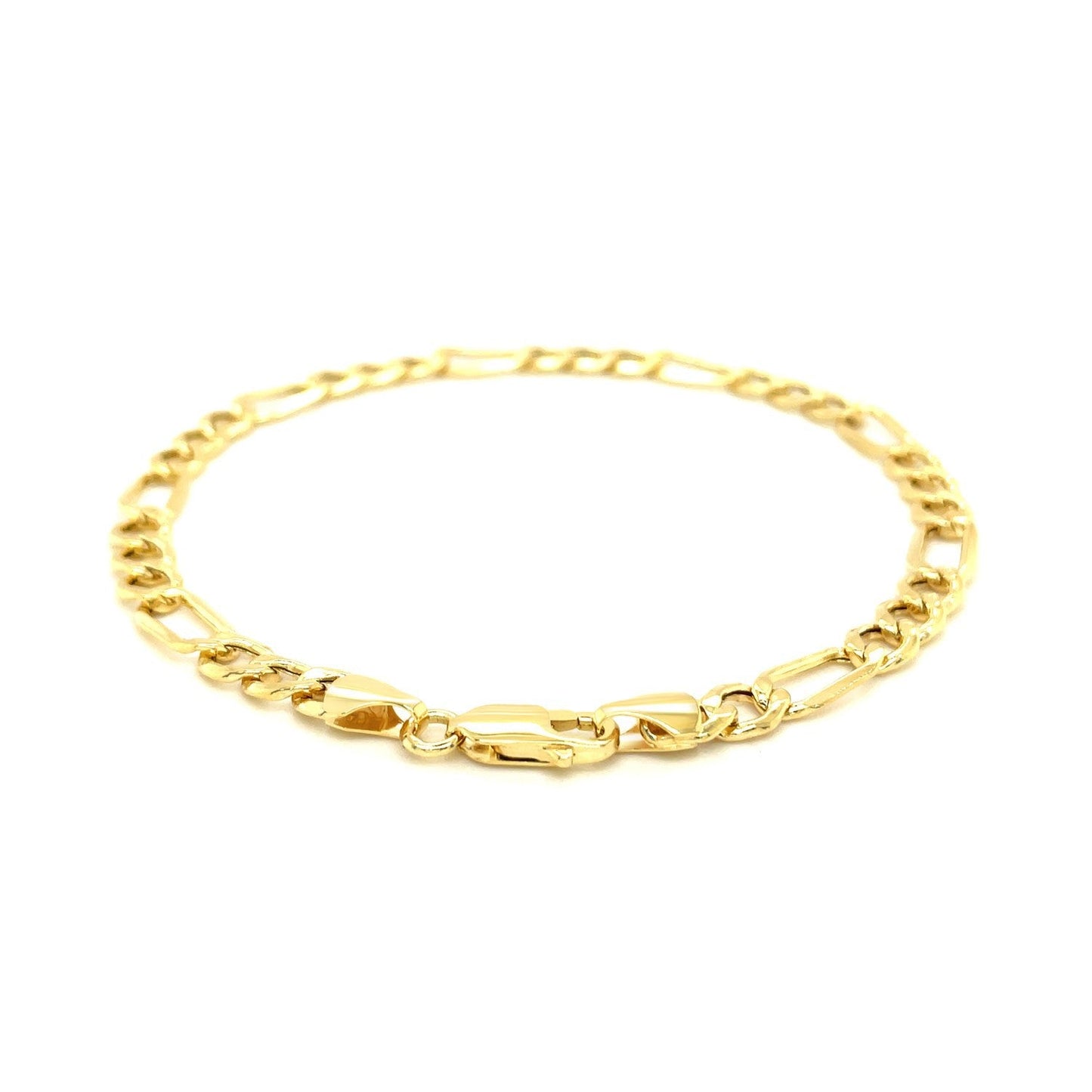 Pulsera Figaro Lite de Oro Amarillo de 14k de 5.4mm