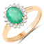 1.39 Carat Zambian Emerald & Diamond 10K Yellow Gold Engagement Ring