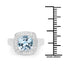 Anillo de plata esterlina con topacio azul y topacio blanco de 2.46 quilates