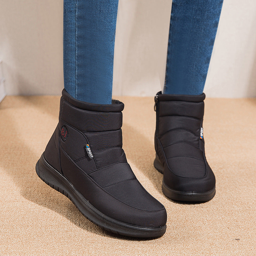 Bottes de cheville imperméables élégantes pour femmes - Talons plats