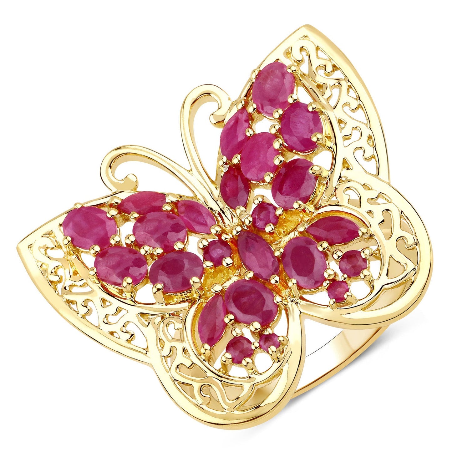 Bague de fiançailles en rubis véritable de 3,08 carats en argent sterling .925