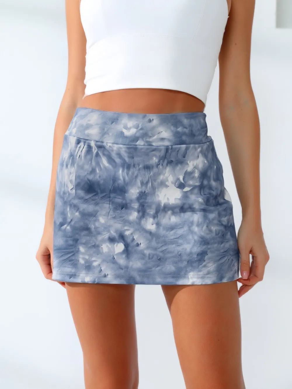 Jupe de tennis active à taille large en tie-dye à séchage rapide