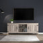 Grey Walnut TV Stand Storage Media Console with Two Doors