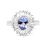 2.47 Carat Genuine Tanzanite and White Topaz Sterling Silver Ring