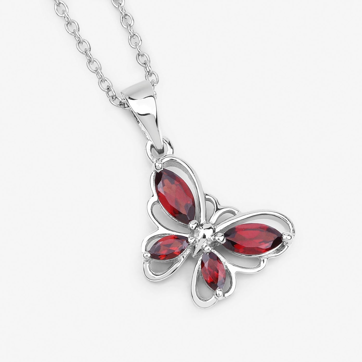 Pendentif en argent sterling .925 avec grenat véritable de 0,80 carat