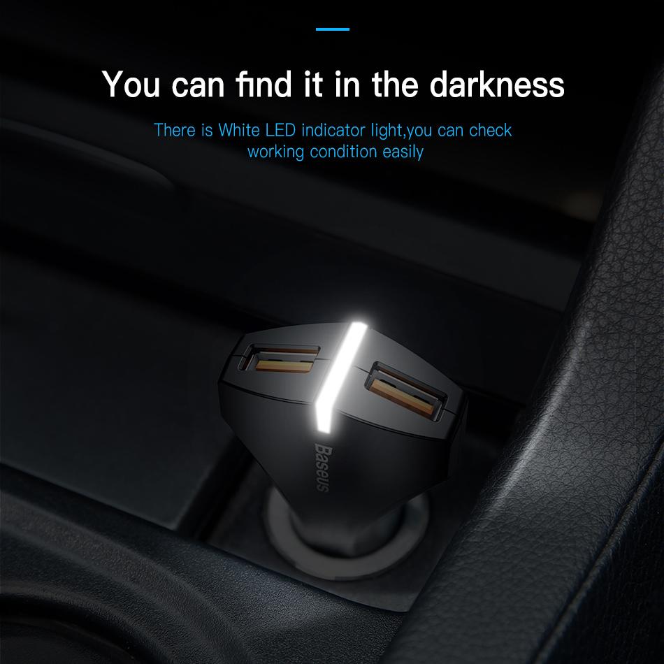 Baseus Quick Charge 3.0 Dual USB Car Charger