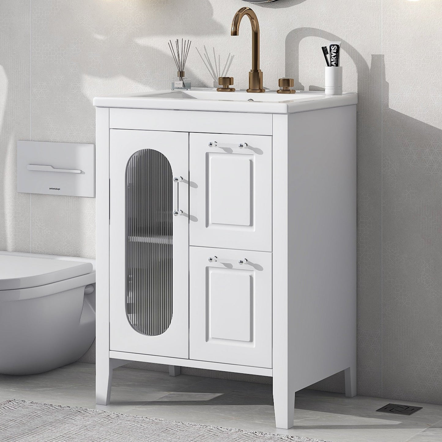 Elegant 24" Bathroom Vanity with Sink and Storage