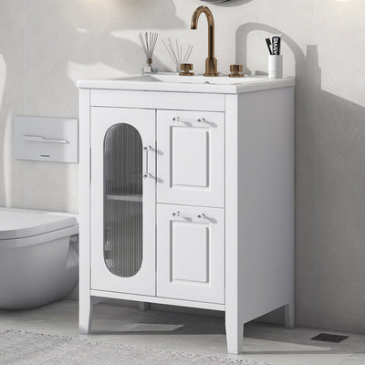 Elegant 24" Bathroom Vanity with Sink and Storage