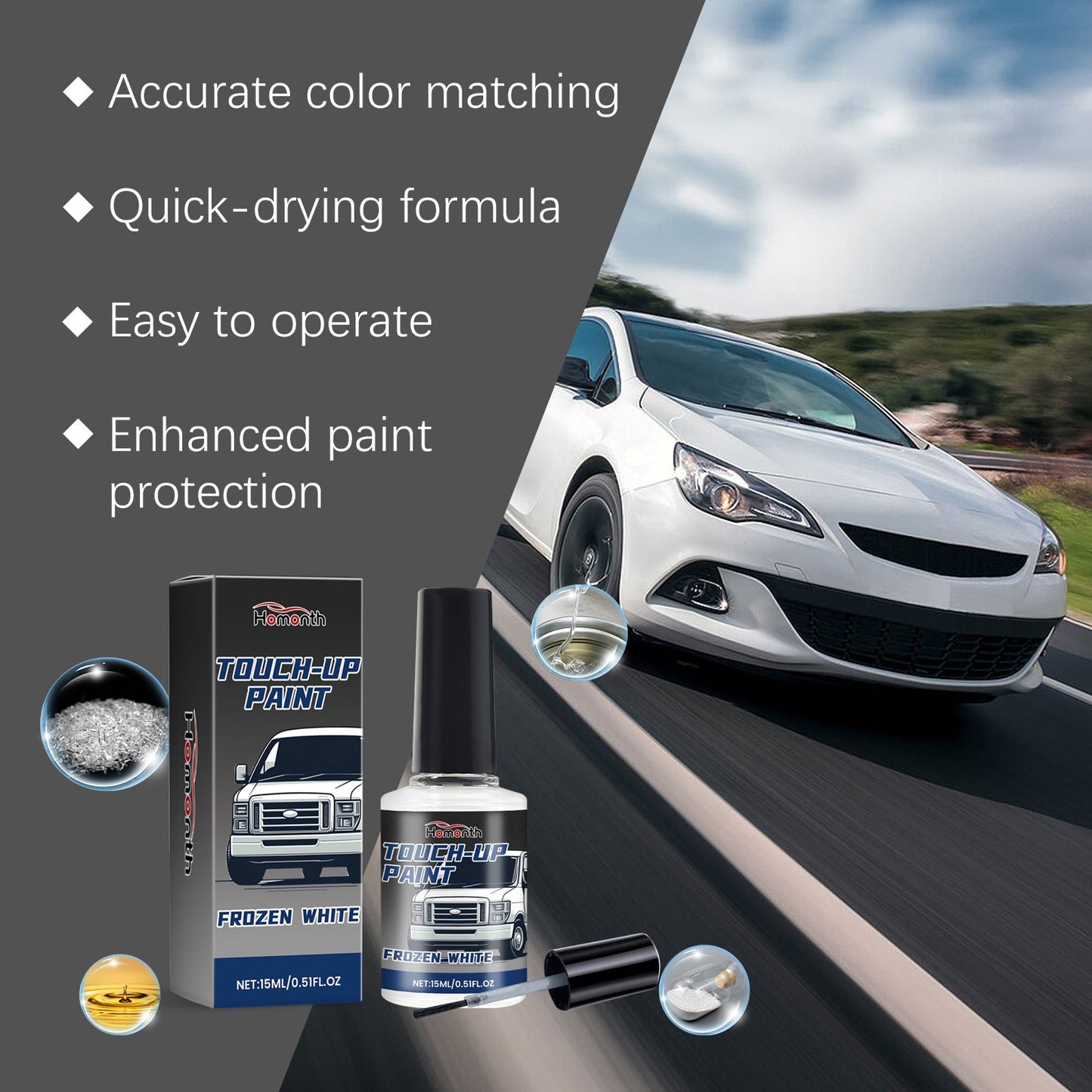 Solution de réparation de peinture automobile blanche perle premium