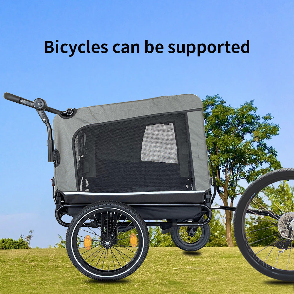 Outdoor Heavy Duty Foldable Utility Pet Stroller Dog Carriers Bicycle Trailer - Korvel