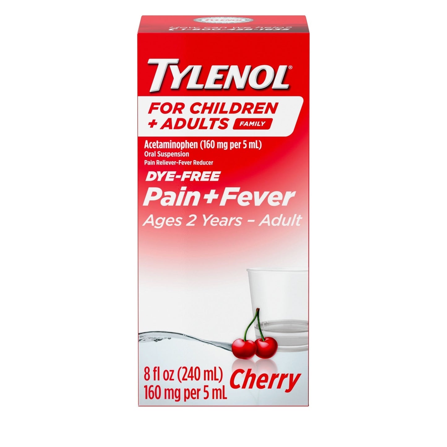 Suspensión Oral de Tylenol - Sabor a Cereza, 8 Fl Oz