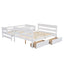 Wood Twin over Full Bunk Bed with 2 Drawers  White - Korvel