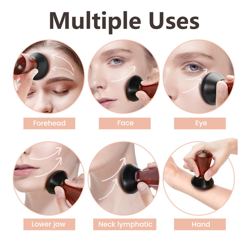 Hot Compress Bian Stone Facial Gua Sha V Face Massager Guasha Stone Wrinkle Remover Face Stone Massager - Korvel