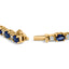 Bracelet en or jaune 18K avec diamants et saphirs bleus - 7,25 pouces