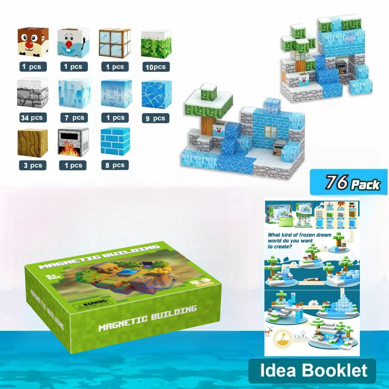 My Building World Magnetic Cube DIY Cherry Blossom Mountain Children's Educational Puzzle Assembly Toy Gift - Korvel