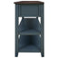 Retro Design Console Table with Two Open Shelves, Pine Solid Wood Frame and Legs for Living Room (Navy) - Korvel