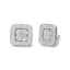 Pendientes de aro abiertos de diamante compuestos en oro blanco de 10K