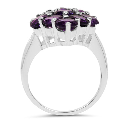 6.78 Carat Genuine Amethyst Sterling Silver Engagement Ring