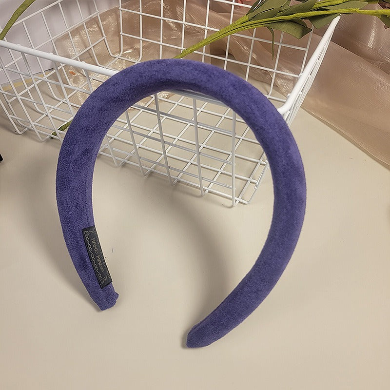 Candy colored velvet with wide edge sponge headband flocking - Korvel
