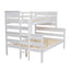 Wood Twin over Full Bunk Bed with Ladder White - Korvel