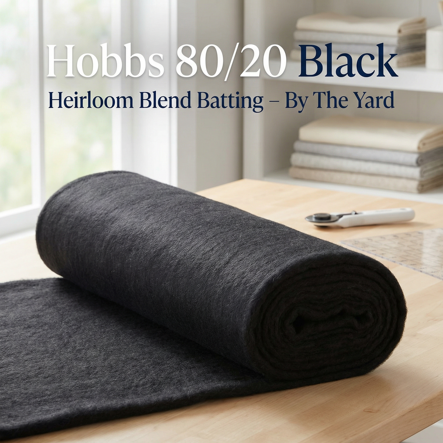Hobbs Heirloom Black Batting 80/20 - Premium Quality by the Yard