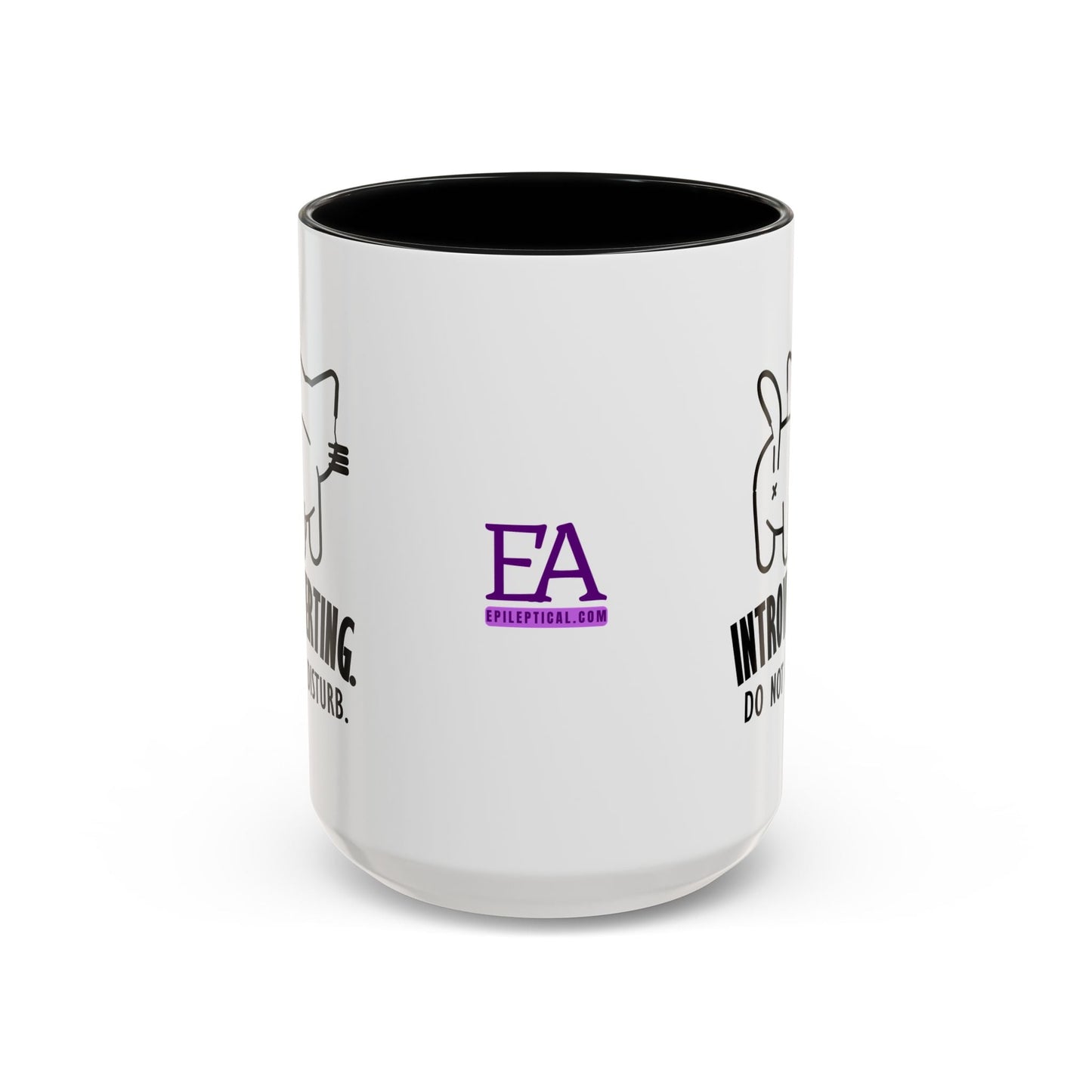 Introvertido. No molestar. Taza de café de gato en dos tonos