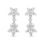 Pendientes Colgantes Florales de Diamante Marquise en Oro Blanco de 18k