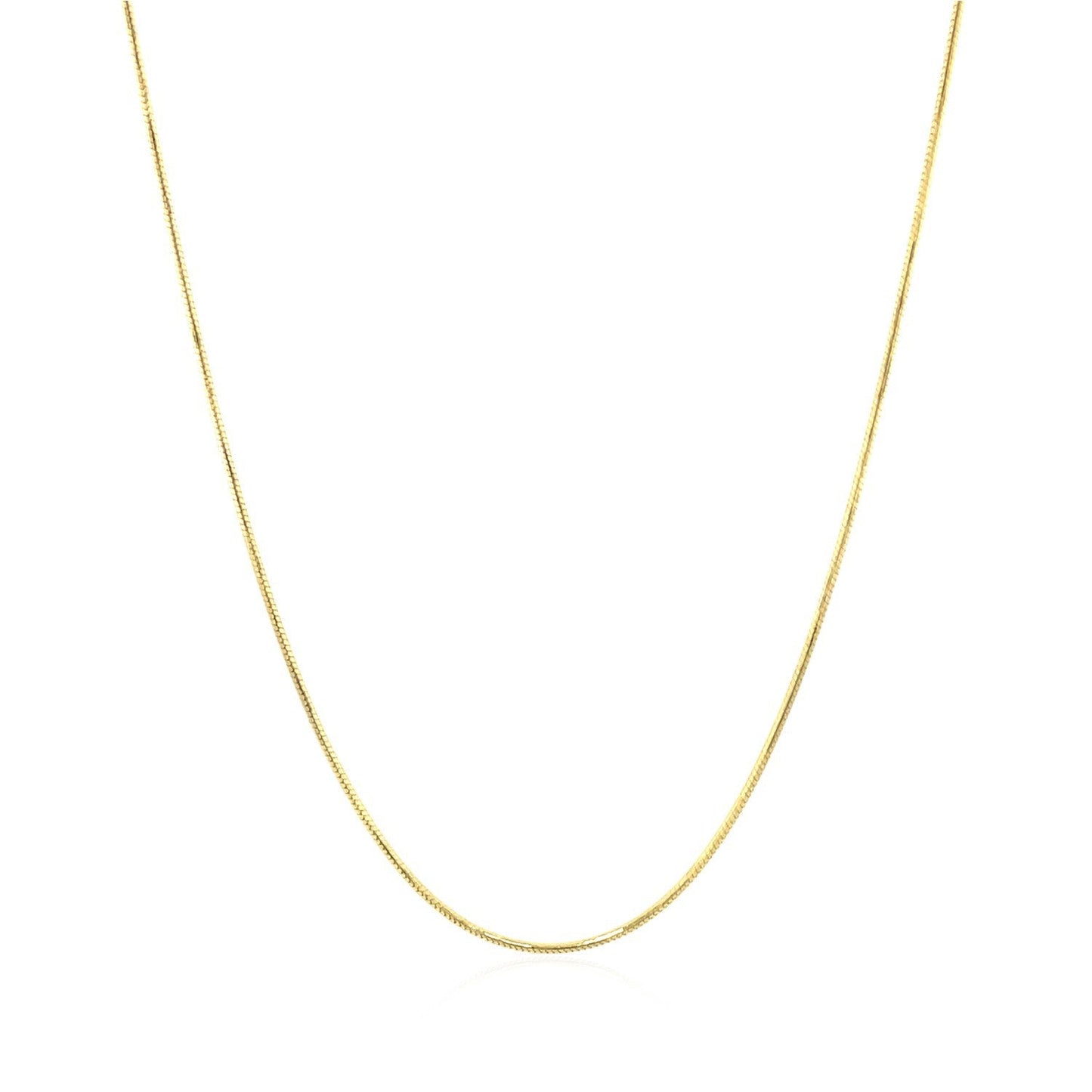14k Yellow Gold Round Snake Chain - 0.7mm