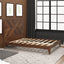 Mid-Century Modern Platform Bed Wood Slat Support with No Box Spring Needed,Queen, Walnut - Korvel