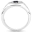 0.74 Carat Genuine Black Diamond Sterling Silver Engagement Ring