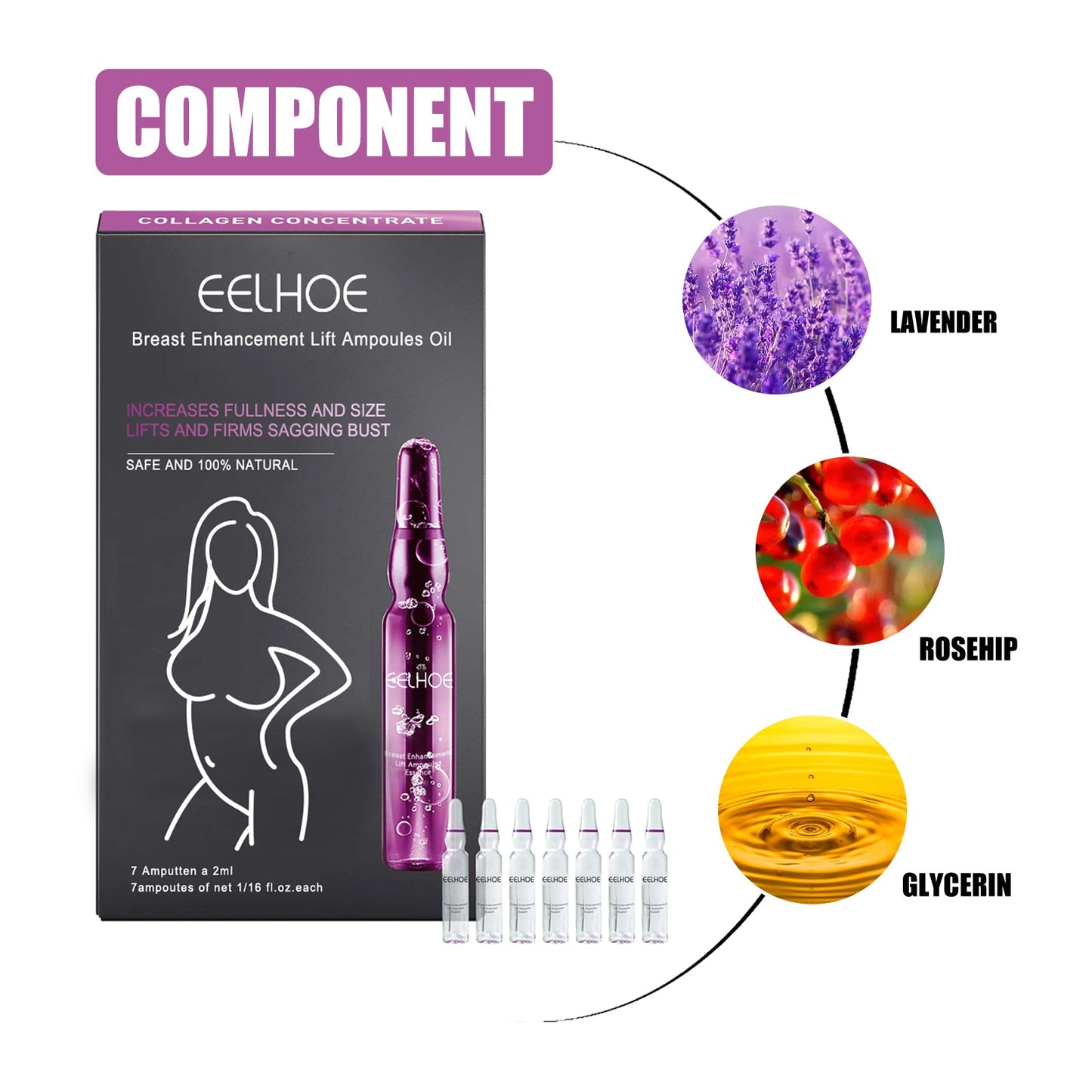 Breast Enhancement Lift Ampoules Oil, Gently Moisturize And Tighten The Breasts Plump And Full Lifting Breast Care Essence - Korvel