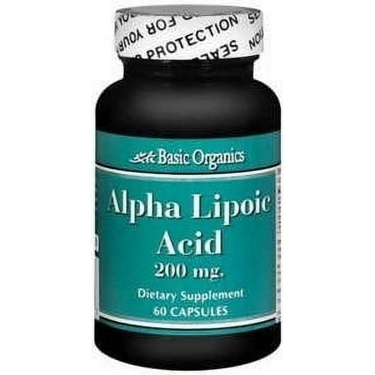 Capletas de Ácido Alfa Lipoico Basic Organics 200 mg - 60 Conteos