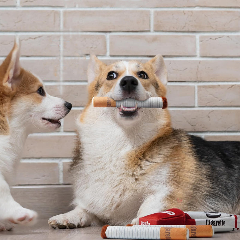 Ciga-rette-like Dog Toy, a Pet Self-entertainment Plush Toy that is Chew-resistant and Helps with Teething - Korvel