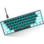 Mechanical keyboard 61 key short style small keyboard for office typing, black and white dual splicing ice blue backlit blue axis gaming keyboard - Korvel