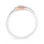 Bague de Promesse en Cœur en Diamant Plaqué Or Rose 14K et Argent Sterling Blanc