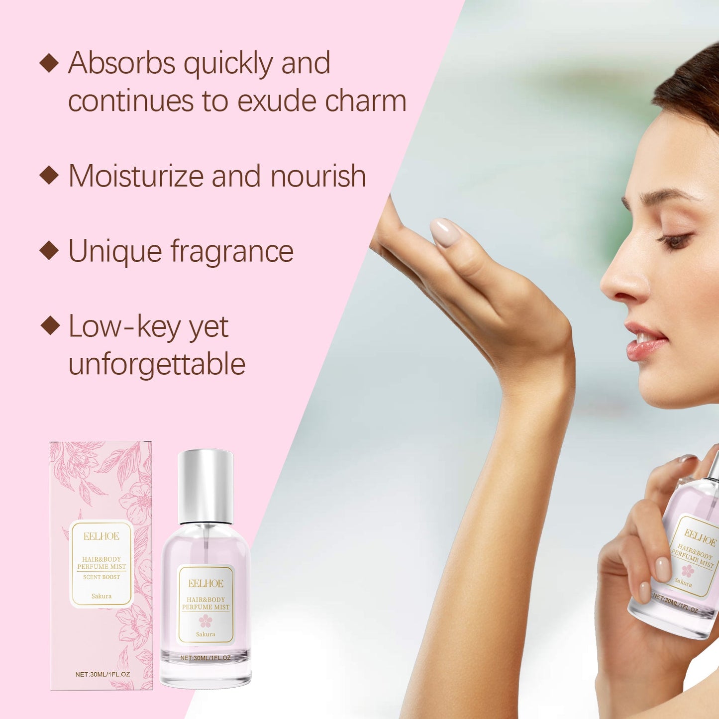 Spray de Eau De Parfum para Cuerpo y Cabello de Flor de Cerezo
