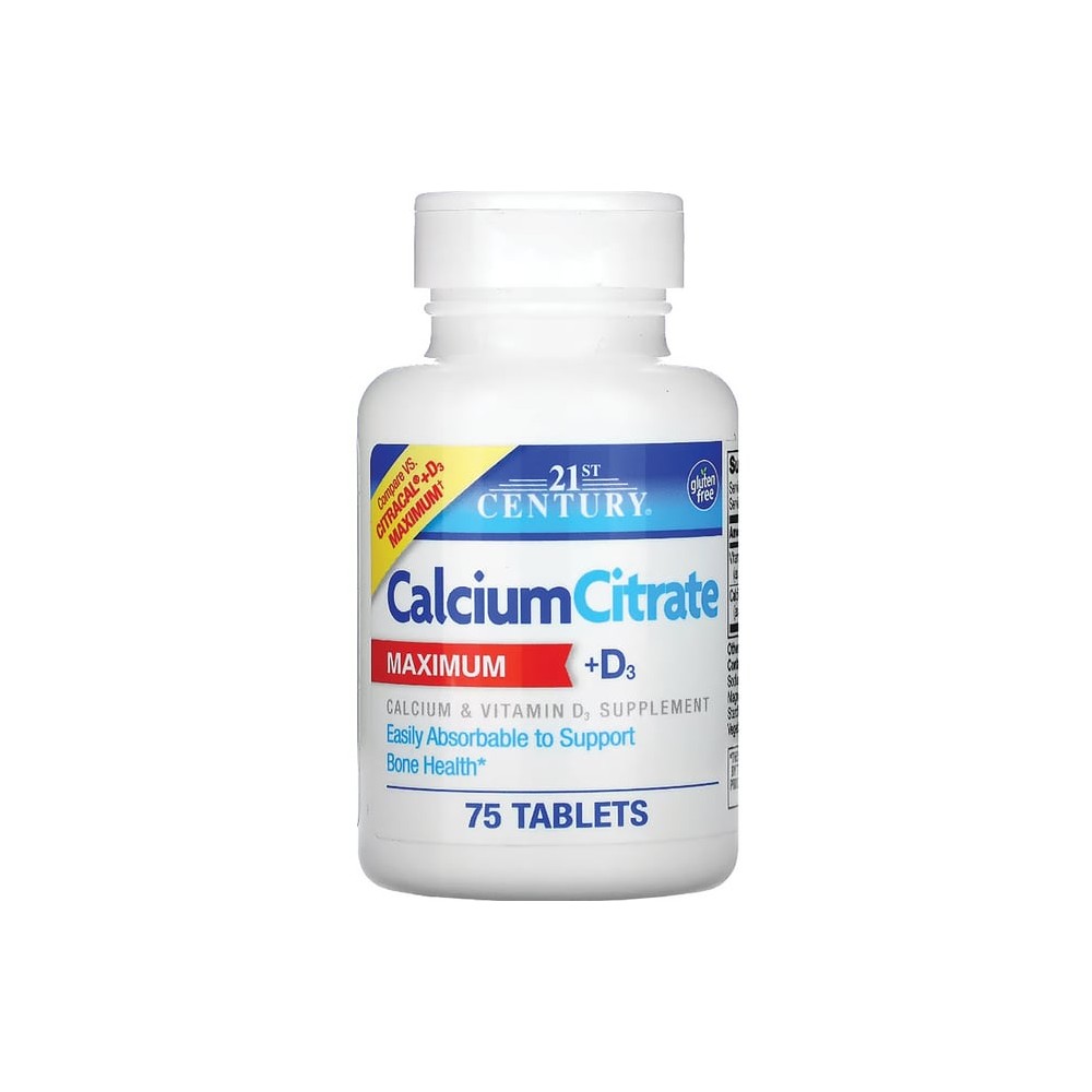 21st Century Calcium Citrate with Vitamin D3 - 75 Tablets